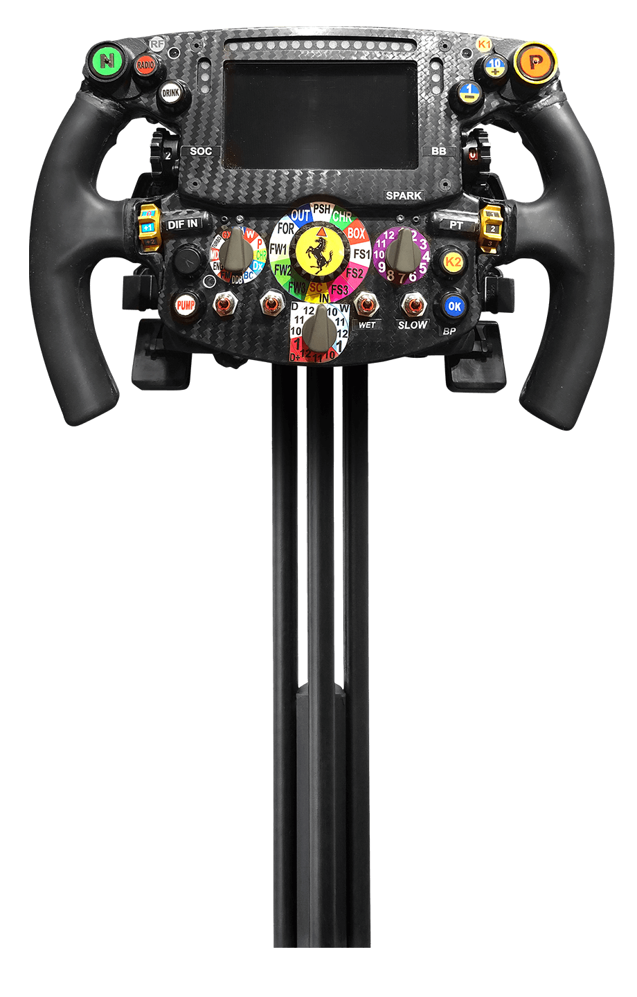 Scuderia Ferrari Memorabilia. Car exhibition room — steering wheel